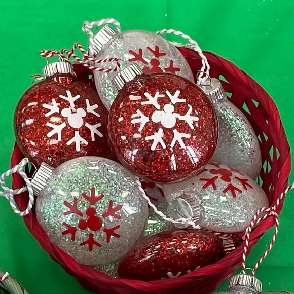 Handmade Mickey Mouse Snowflake Glitter Ornaments - Picture 3 of 3